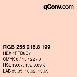 Color code: RGB 255 216.8 199 | qconv.com