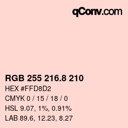 Color code: RGB 255 216.8 210 | qconv.com