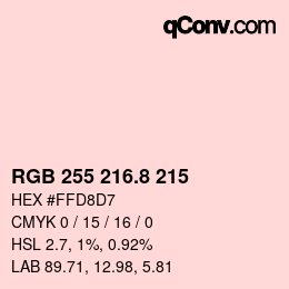 Color code: RGB 255 216.8 215 | qconv.com