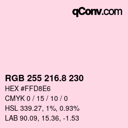 Color code: RGB 255 216.8 230 | qconv.com