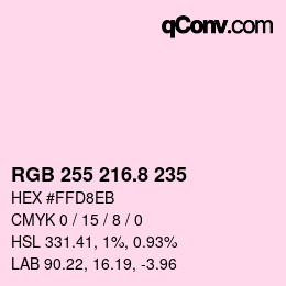 Color code: RGB 255 216.8 235 | qconv.com