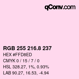 Color code: RGB 255 216.8 237 | qconv.com