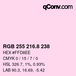 Color code: RGB 255 216.8 238 | qconv.com