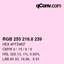Color code: RGB 255 216.8 239 | qconv.com