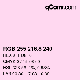 Color code: RGB 255 216.8 240 | qconv.com