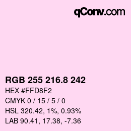 カラーコード: RGB 255 216.8 242 | qconv.com