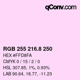Color code: RGB 255 216.8 250 | qconv.com