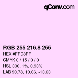 Color code: RGB 255 216.8 255 | qconv.com