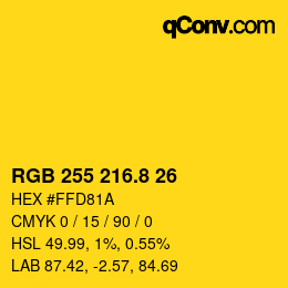 カラーコード: RGB 255 216.8 26 | qconv.com