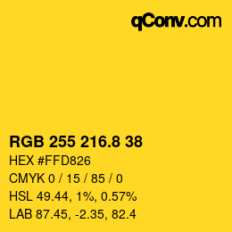 カラーコード: RGB 255 216.8 38 | qconv.com