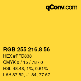 カラーコード: RGB 255 216.8 56 | qconv.com