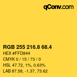 カラーコード: RGB 255 216.8 68.4 | qconv.com
