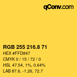 Color code: RGB 255 216.8 71 | qconv.com