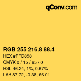 カラーコード: RGB 255 216.8 88.4 | qconv.com