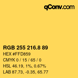 Color code: RGB 255 216.8 89 | qconv.com