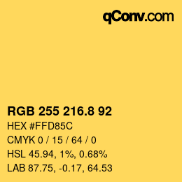 Color code: RGB 255 216.8 92 | qconv.com