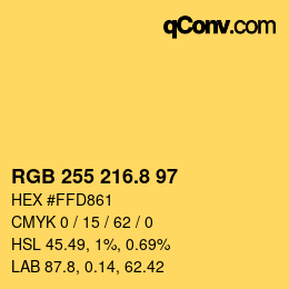 Color code: RGB 255 216.8 97 | qconv.com