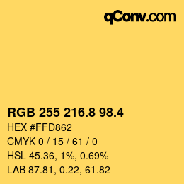 カラーコード: RGB 255 216.8 98.4 | qconv.com