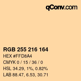 カラーコード: RGB 255 216 164 | qconv.com
