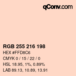 Color code: RGB 255 216 198 | qconv.com