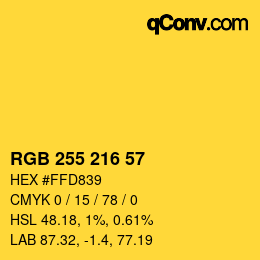 Color code: RGB 255 216 57 | qconv.com