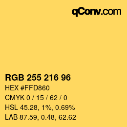 颜色代码: RGB 255 216 96 | qconv.com