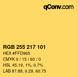 Código de color: RGB 255 217 101 | qconv.com