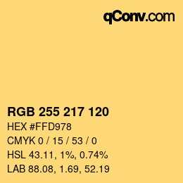 Código de color: RGB 255 217 120 | qconv.com