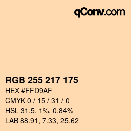 カラーコード: RGB 255 217 175 | qconv.com