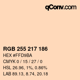 Color code: RGB 255 217 186 | qconv.com