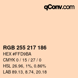 カラーコード: RGB 255 217 186 | qconv.com