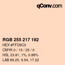 颜色代码: RGB 255 217 192 | qconv.com