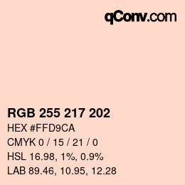 Color code: RGB 255 217 202 | qconv.com