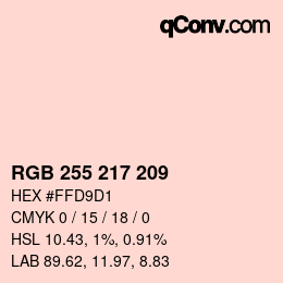 Color code: RGB 255 217 209 | qconv.com