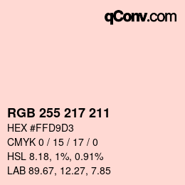 Color code: RGB 255 217 211 | qconv.com