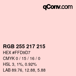 Color code: RGB 255 217 215 | qconv.com
