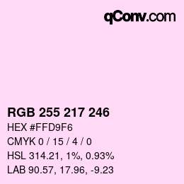Color code: RGB 255 217 246 | qconv.com