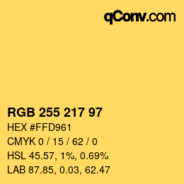 Color code: RGB 255 217 97 | qconv.com