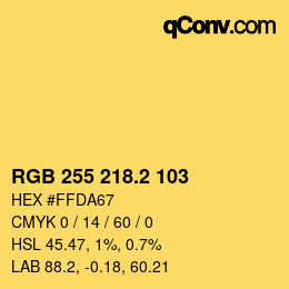 カラーコード: RGB 255 218.2 103 | qconv.com