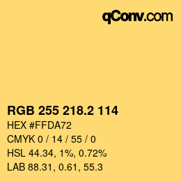 Color code: RGB 255 218.2 114 | qconv.com