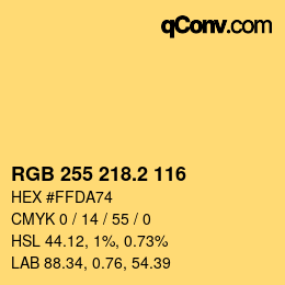 Color code: RGB 255 218.2 116 | qconv.com