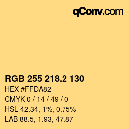 Color code: RGB 255 218.2 130 | qconv.com