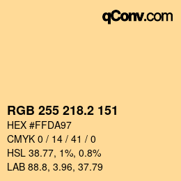 Farbcode: RGB 255 218.2 151 | qconv.com