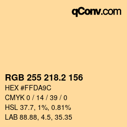 カラーコード: RGB 255 218.2 156 | qconv.com