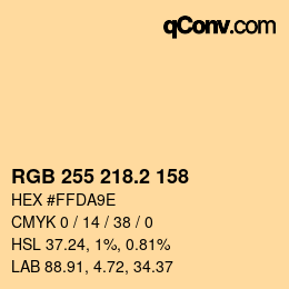 Color code: RGB 255 218.2 158 | qconv.com