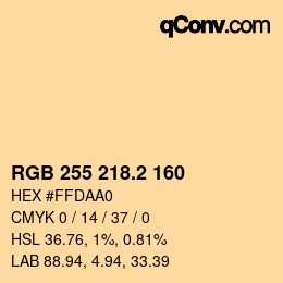 Color code: RGB 255 218.2 160 | qconv.com