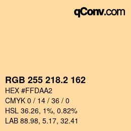 Farbcode: RGB 255 218.2 162 | qconv.com