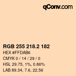 Color code: RGB 255 218.2 182 | qconv.com