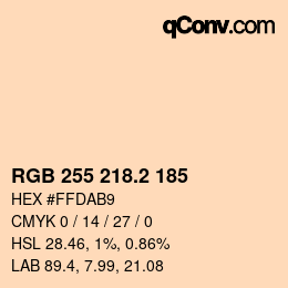 Color code: RGB 255 218.2 185 | qconv.com