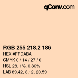 Color code: RGB 255 218.2 186 | qconv.com